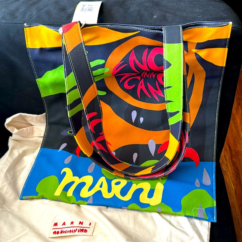 New Marni Canvas Shopping Bag